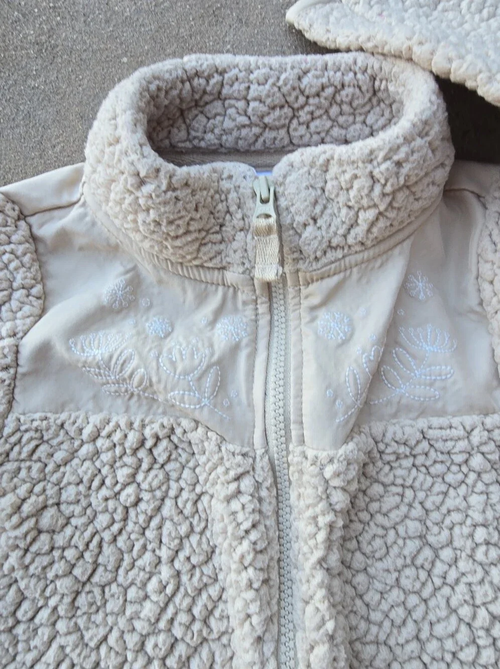 Carter's Girl's Cream Sherpa Zip-Front Kids Jumpsuit Size 24M